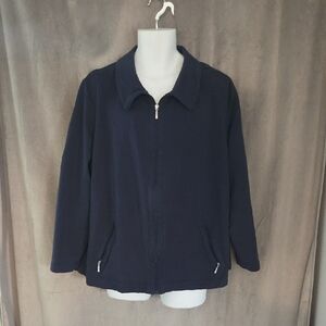 Karen Scott Sport 2x Navy Zip Up